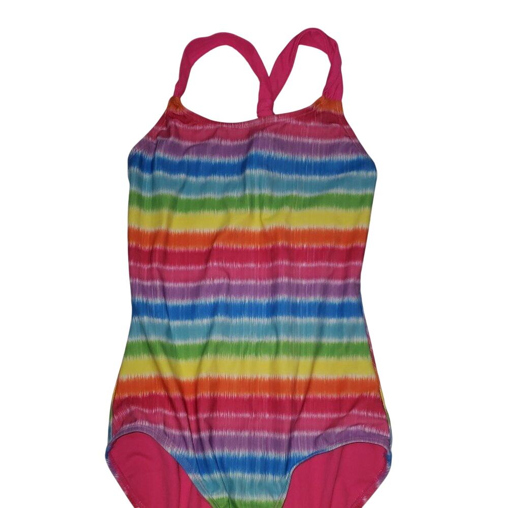 Girls Rainbow Tie Dye  Rainbox Swimsuit 10/12